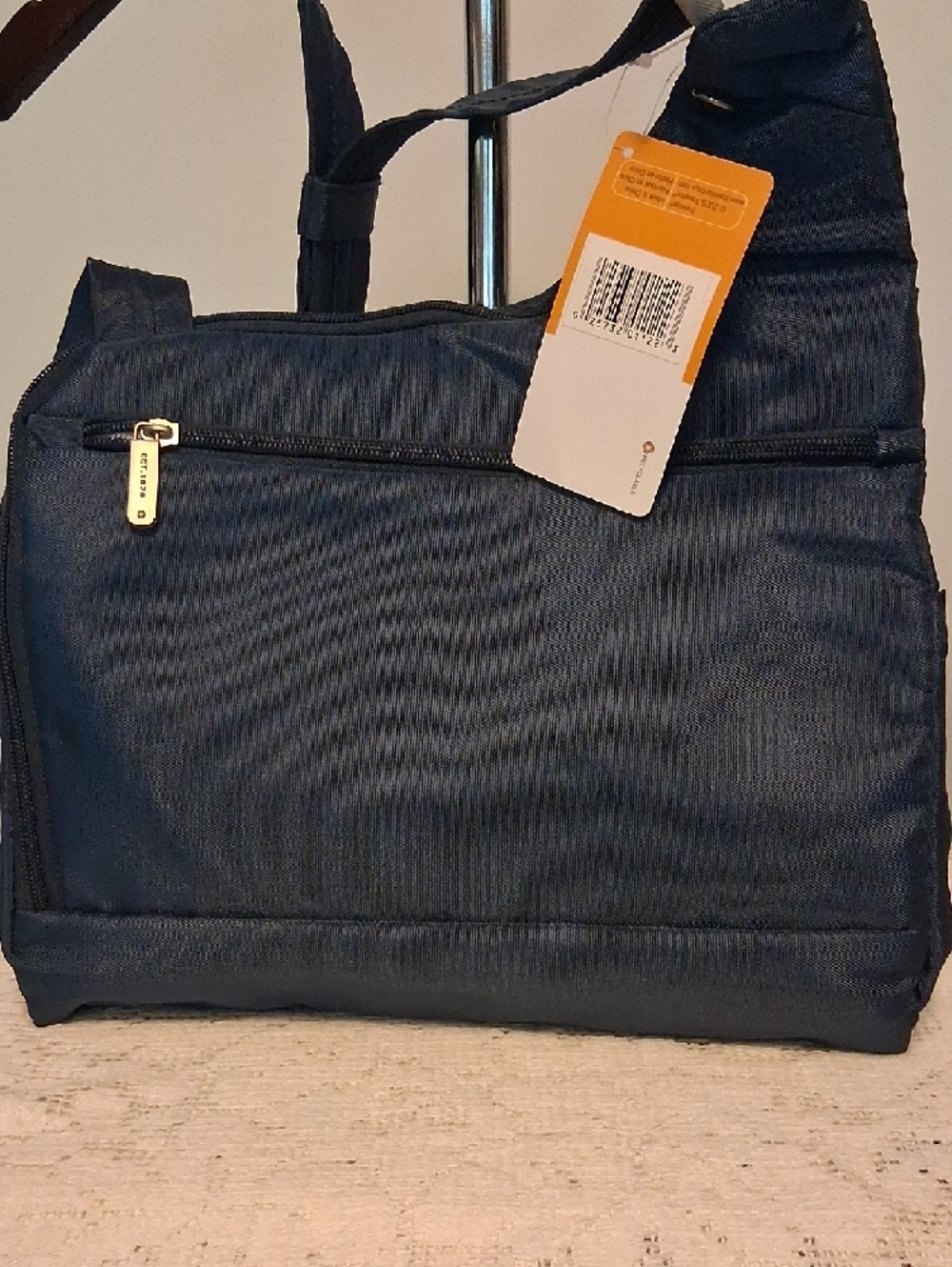 Travelon Navy Blue Crossbody Bag with Front Flap Pockets - Picture 7 of 10
